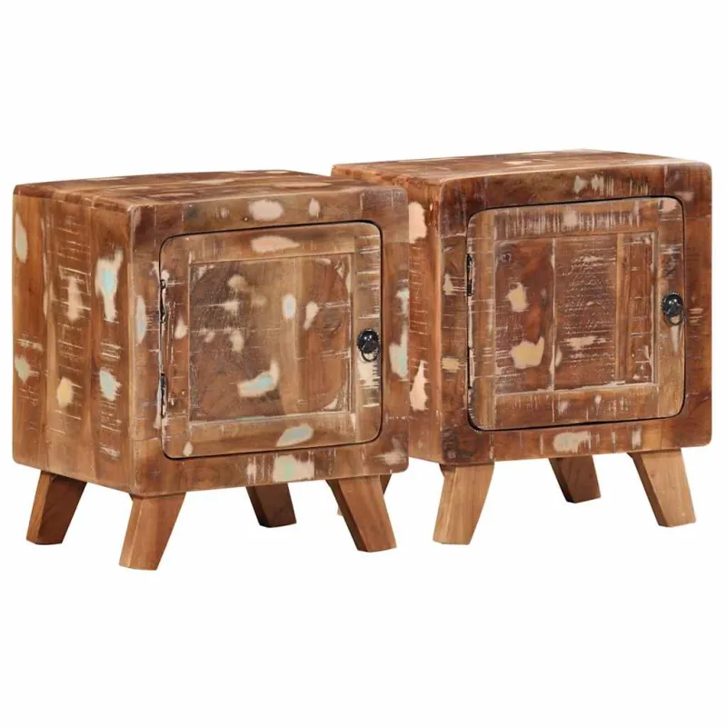 naktinė spintelė 2 vnt 40x32x46 cm perdirbta medžio masyvo