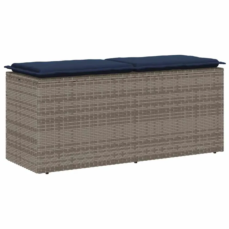 sodo suolas su pagalvėlė pilka 110x40x44 cm polietileno rotango