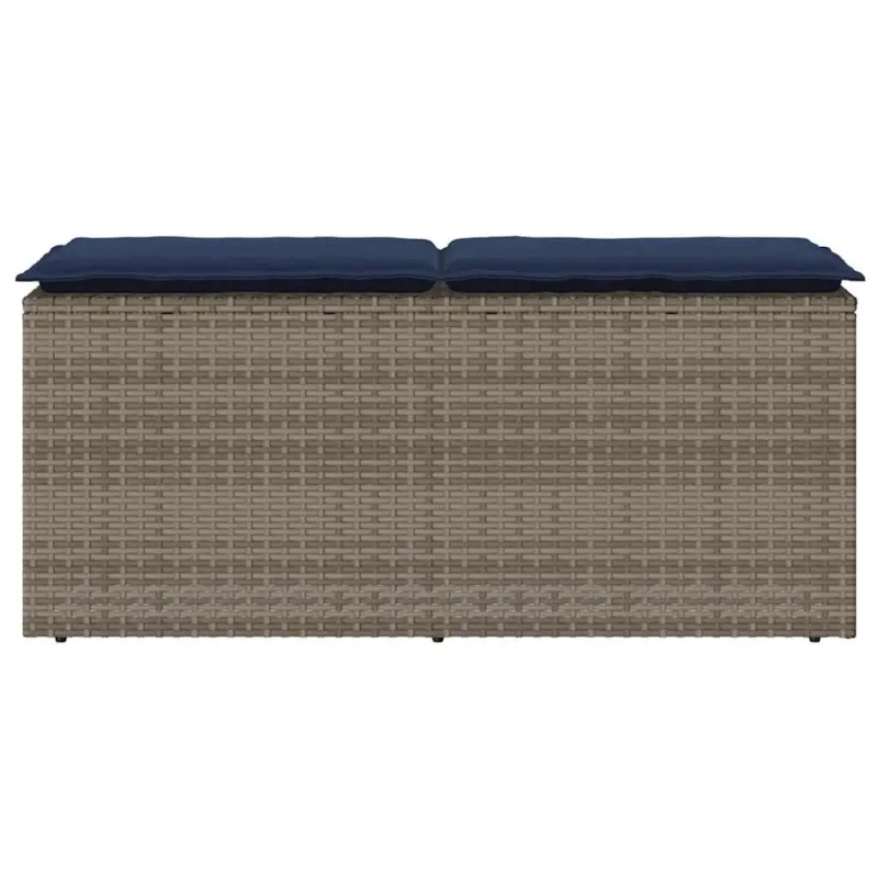 sodo suolas su pagalvėlė pilka 110x40x44 cm polietileno rotango