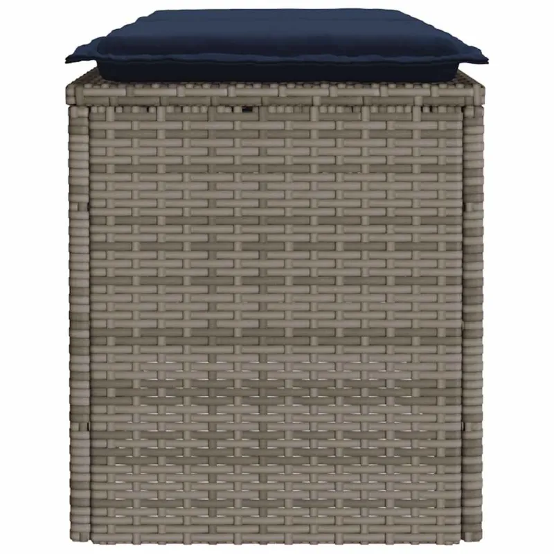 sodo suolas su pagalvėlė pilka 110x40x44 cm polietileno rotango