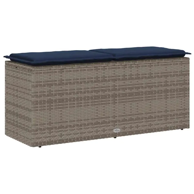 sodo suolas su pagalvėlė pilka 110x40x44 cm polietileno rotango