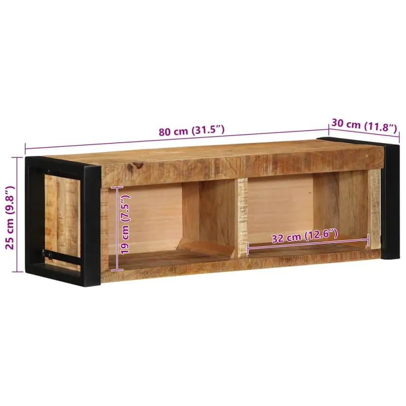televizoriaus spintelė 80x30x25 cm Masyvus Rough Wood Mango