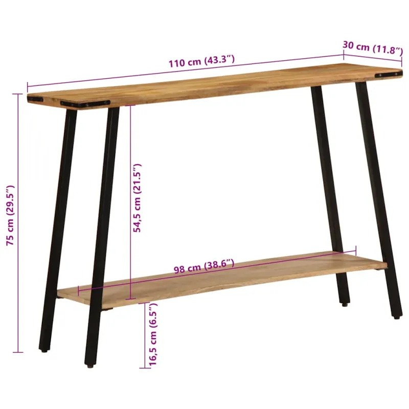 Konsolinis staliukas, 110x30x75cm, mango medienos masyvas