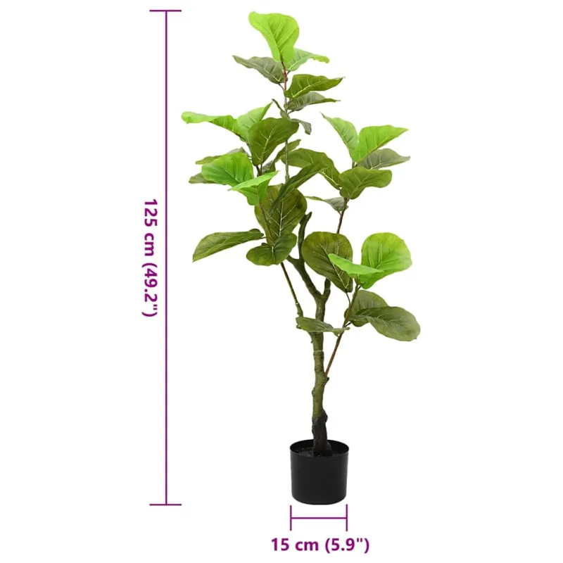 Dirbtinis fikusas, žalios spalvos, 125cm, 30 lapai