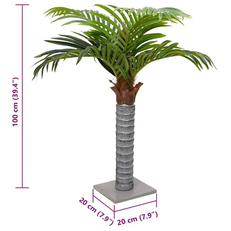 Dirbtinė palmė, žalios spalvos, 100cm, 6 lapų