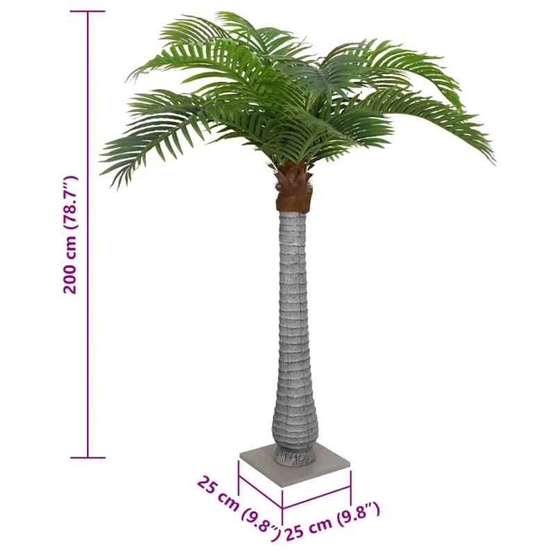 Dirbtinė palmė, žalios spalvos, 200cm, 15 lapų