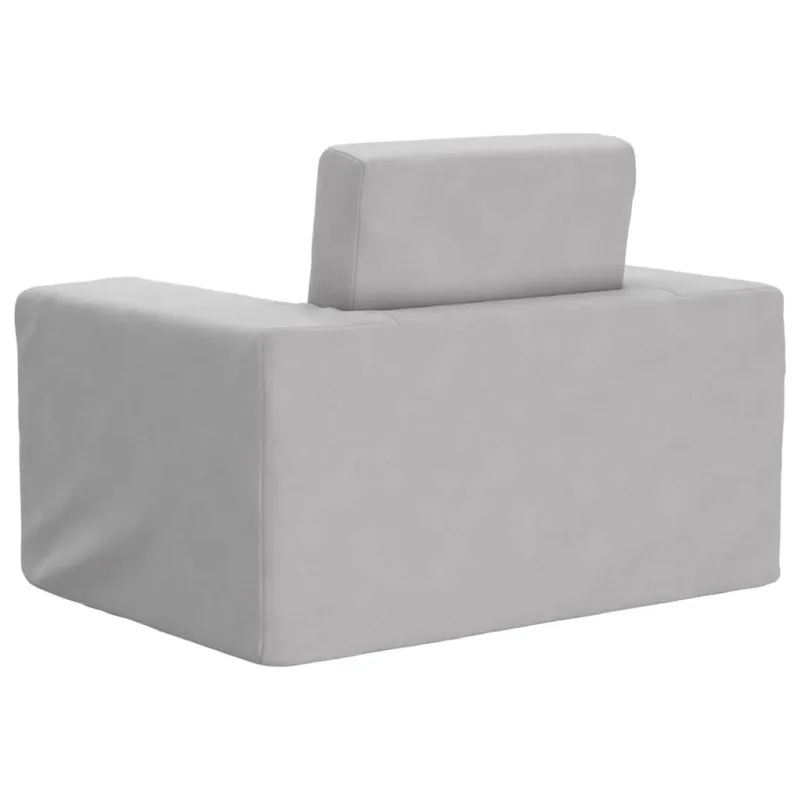 Vaikiška sofa-lova, šviesiai pilkos spalvos, minkštas pliušas