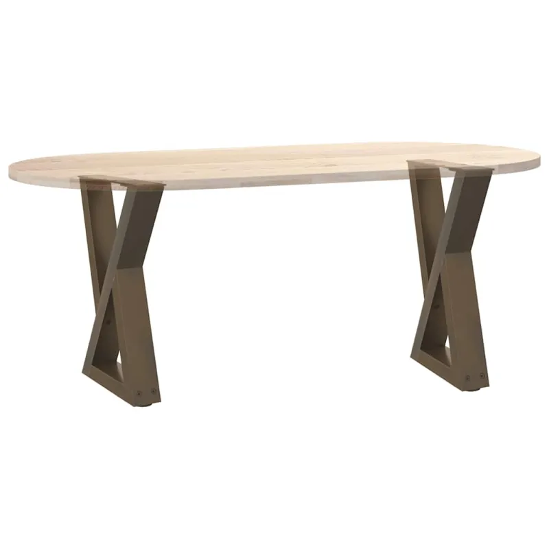 Kavos staliuko kojelės, 2 vnt., natūralus plienas, 38x(42-43,3) cm, plienas