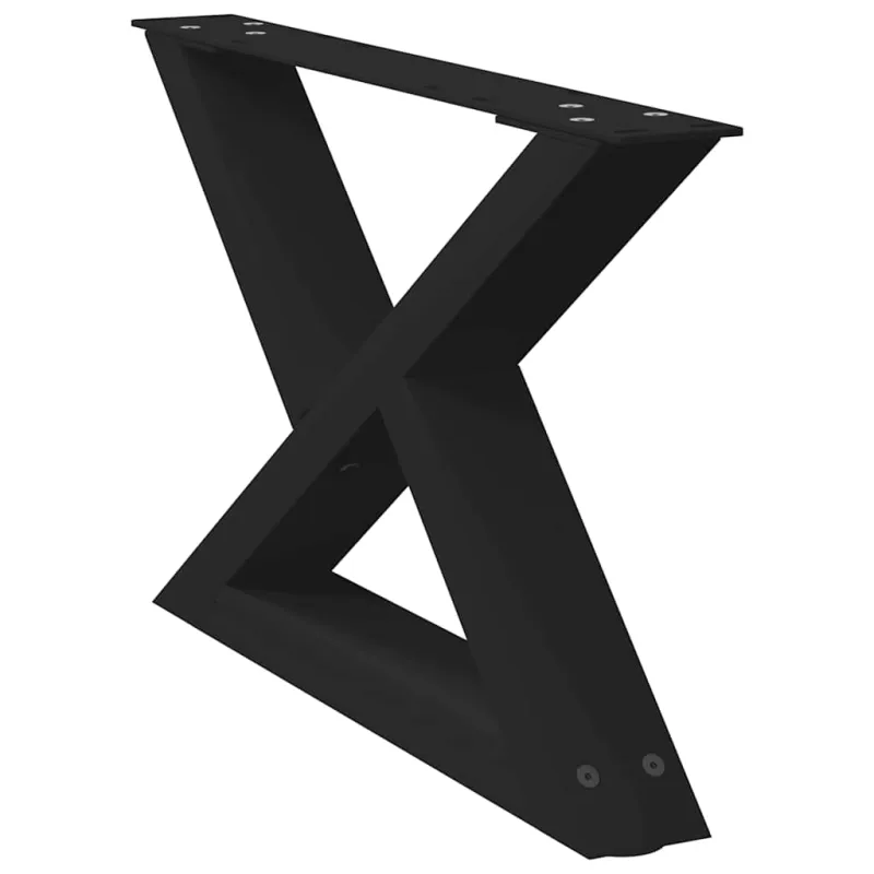 Kavos staliuko kojelės, 2 vnt., juodos, 50x(30-31,3) cm, plienas