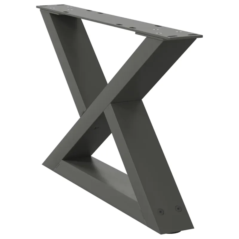 Kavos staliuko kojelės, 2 vnt., antracito spalvos, 60x(30-31,3) cm, plienas