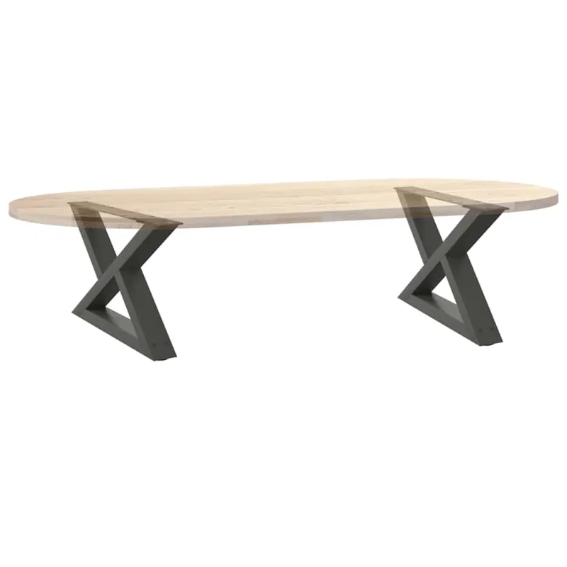 Kavos staliuko kojelės, 2 vnt., antracito spalvos, 60x(30-31,3) cm, plienas