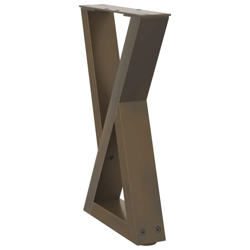 Kavos staliuko kojelės, 2 vnt., natūralus plienas, 28x(42-43,3) cm, plienas