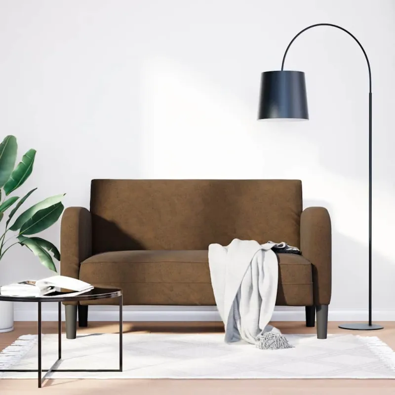 Loveseat sofa, ruda, 110cm, dirbtinė oda