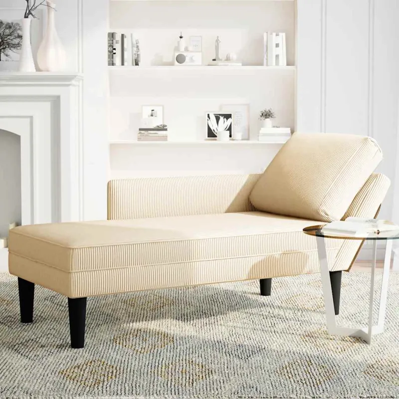 Poilsio sofa su pagalvės kreminiu velveto audinys