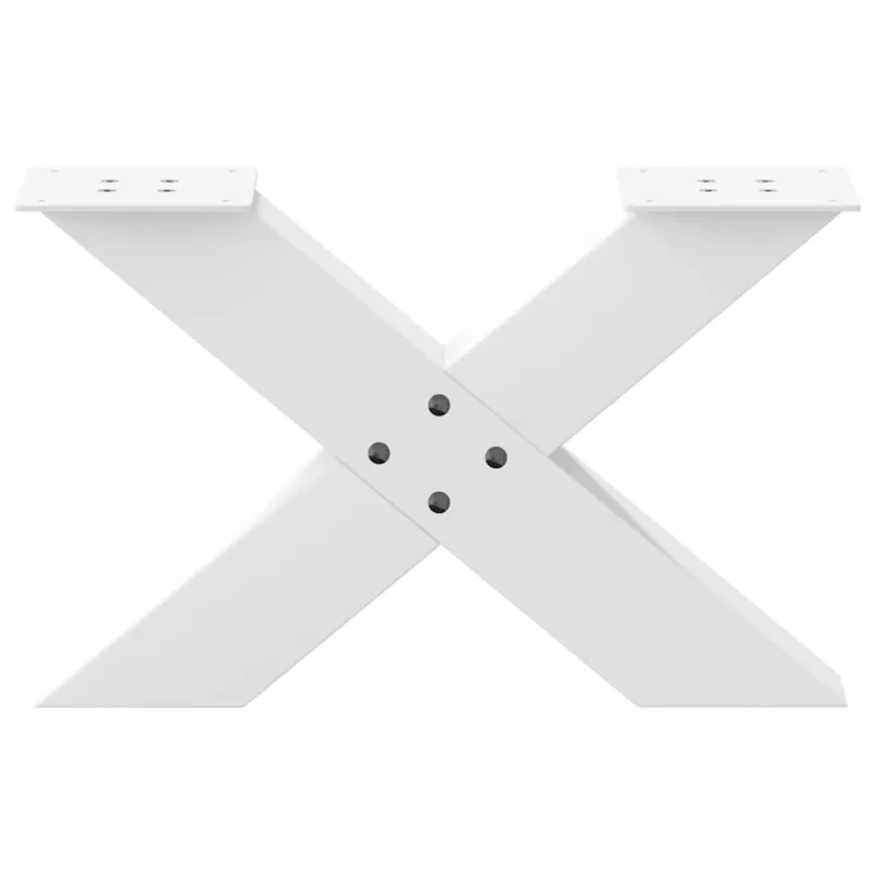 Kavos staliuko kojelės, X formos, 2 vnt., baltos, 50x(30-31) cm, plienas