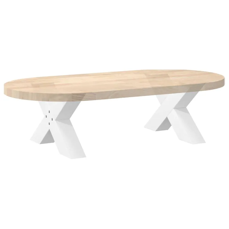 Kavos staliuko kojelės, X formos, 2 vnt., baltos, 50x(30-31) cm, plienas