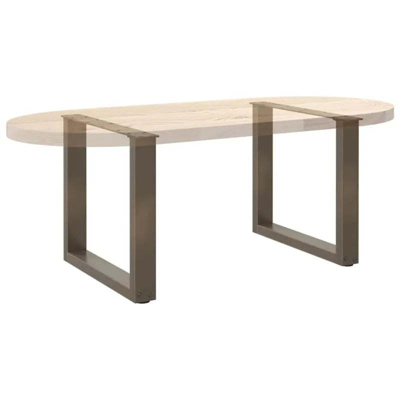 Kavos staliuko kojelės, U formos, 2 vnt., natūralus plienas, 50x(42-43) cm, plienas