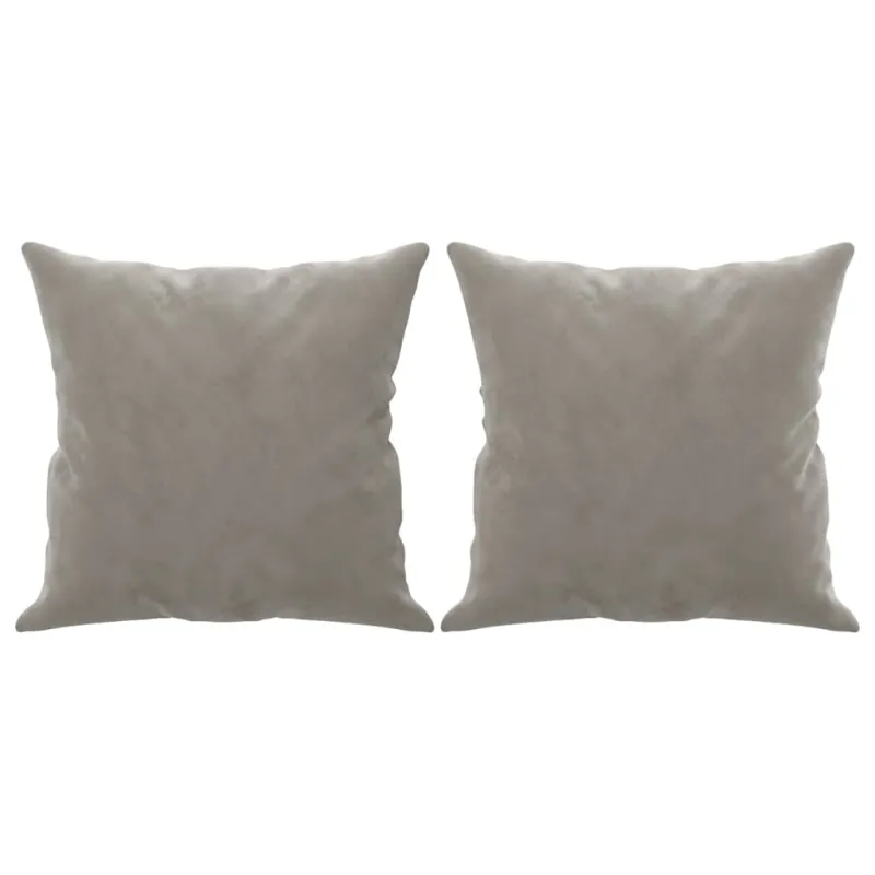 Dvivietė sofa su pagalvėmis, šviesiai pilka, 120cm, aksomas