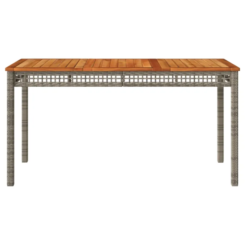 Sodo pöytätaso, harmaa, 140x80x75 cm, polyrattana ja akasia