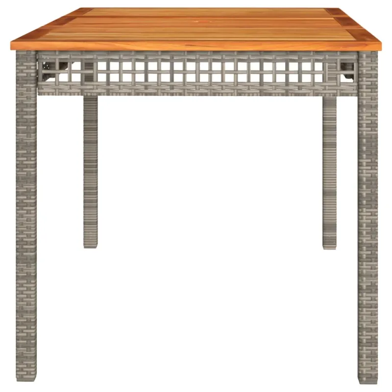 Sodo pöytätaso, harmaa, 140x80x75 cm, polyrattana ja akasia