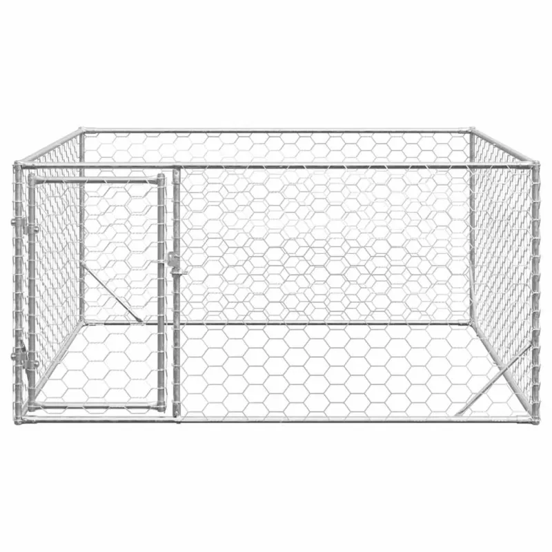 Lauko šunų voljeras su durelėmis, 2x2x1 m, cinkuotas plienas