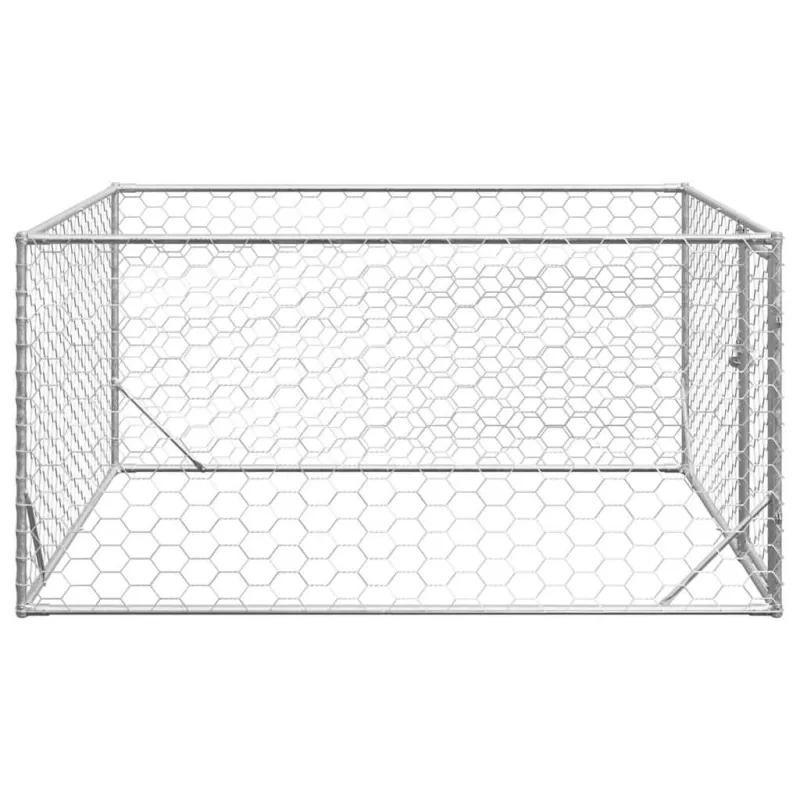 Lauko šunų voljeras su durelėmis, 2x2x1 m, cinkuotas plienas