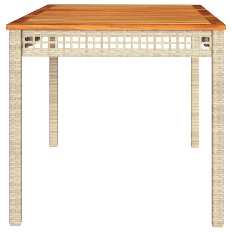 Sodo pöytätaso, hiekka, 140x80x75cm, polyrattana/akasiapuu