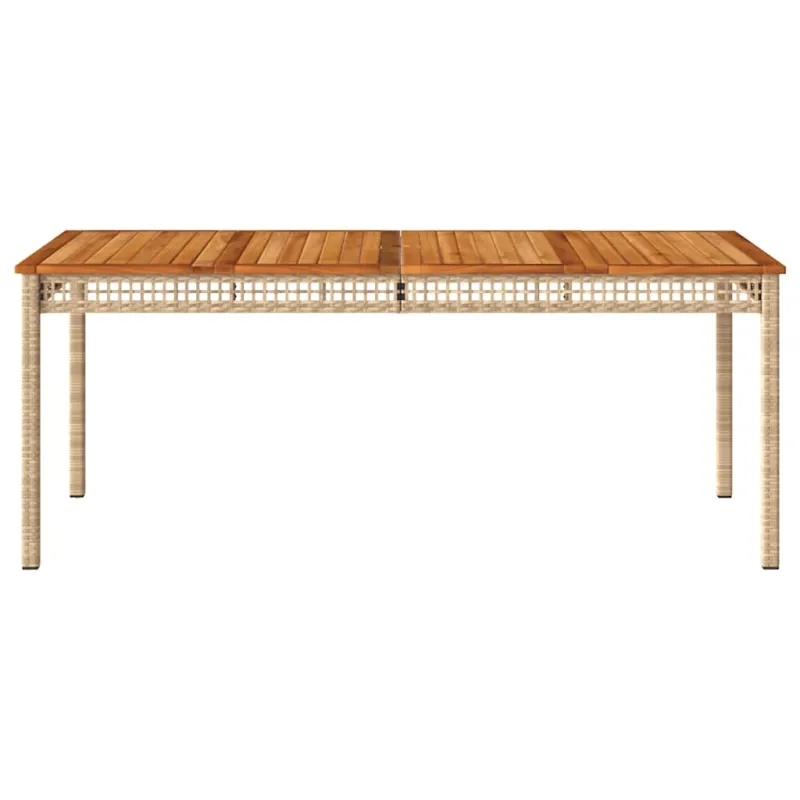 Sodo pöytätaso, hiekka, 180x90x75cm, polyrattana/akasiapuu