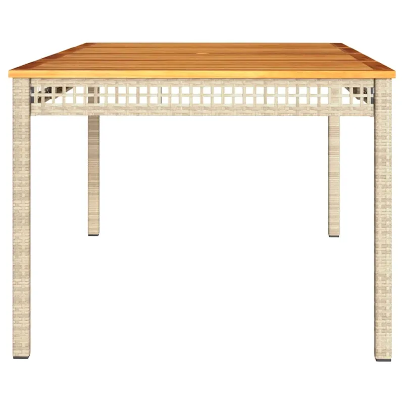 Sodo pöytätaso, hiekka, 180x90x75cm, polyrattana/akasiapuu