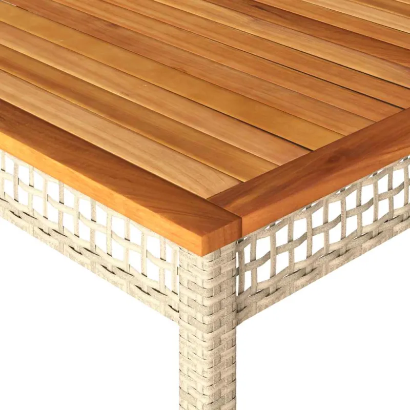 Sodo pöytätaso, hiekka, 180x90x75cm, polyrattana/akasiapuu