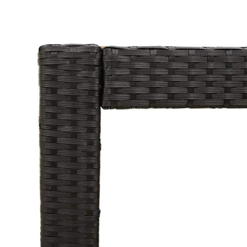 Pöytä puupintaisella, musta, 100x40x75 cm, polyrattana
