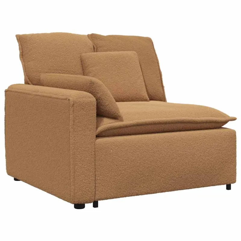 Modulinė sofa su pakoja ir pagalvėlėmis, smėlio spalvos