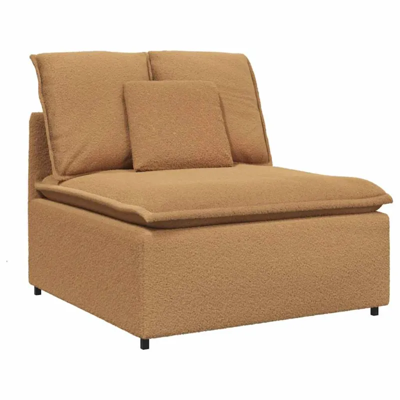 Modulinė sofa su pakoja ir pagalvėlėmis, smėlio spalvos