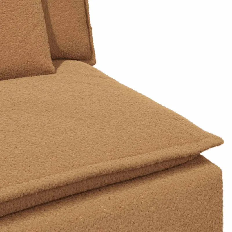 Modulinė sofa su pakoja ir pagalvėlėmis, smėlio spalvos