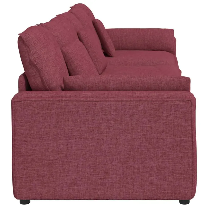 Modulinė sofa su pagalvėlėmis, vyno raudonumo