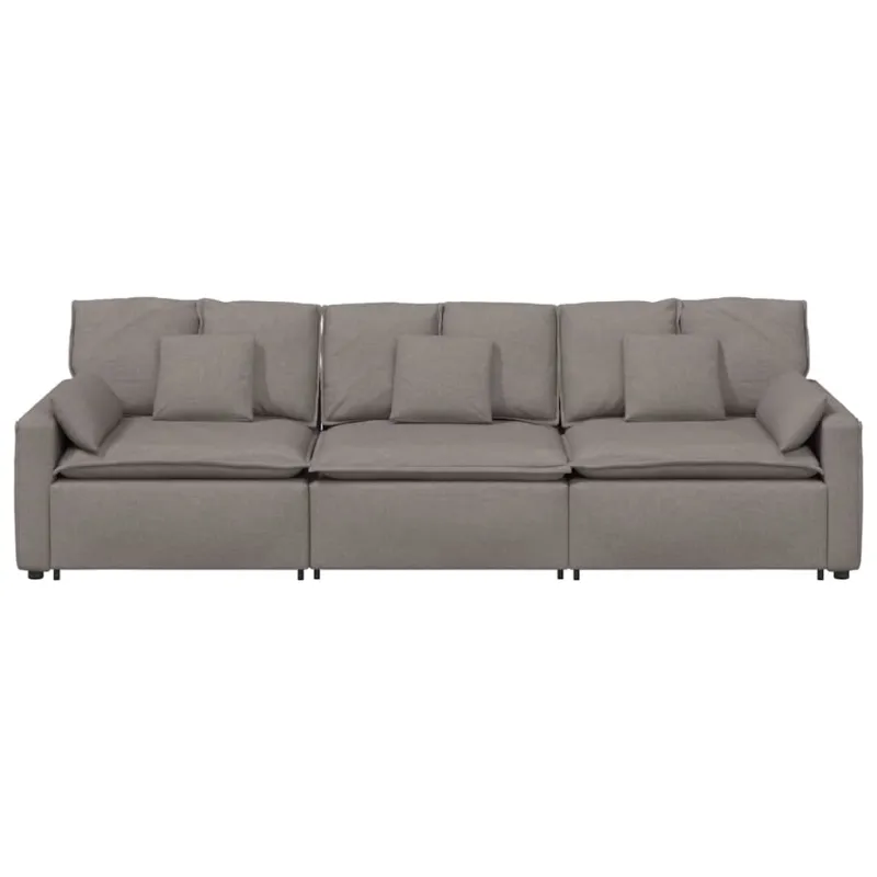 Modulinė sofa su pagalvėlėmis, pilkai ruda
