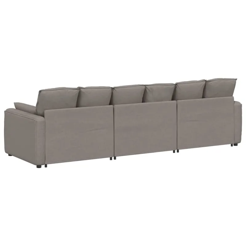 Modulinė sofa su pagalvėlėmis, pilkai ruda