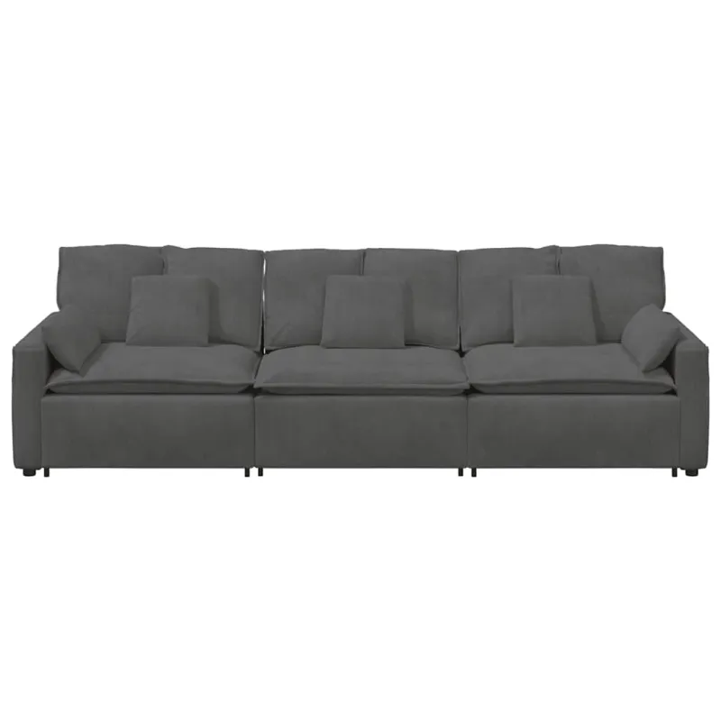 Modulinė sofa su pagalvėlėmis, tamsiai pilka