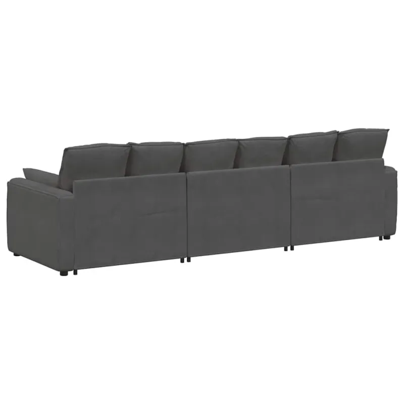 Modulinė sofa su pagalvėlėmis, tamsiai pilka