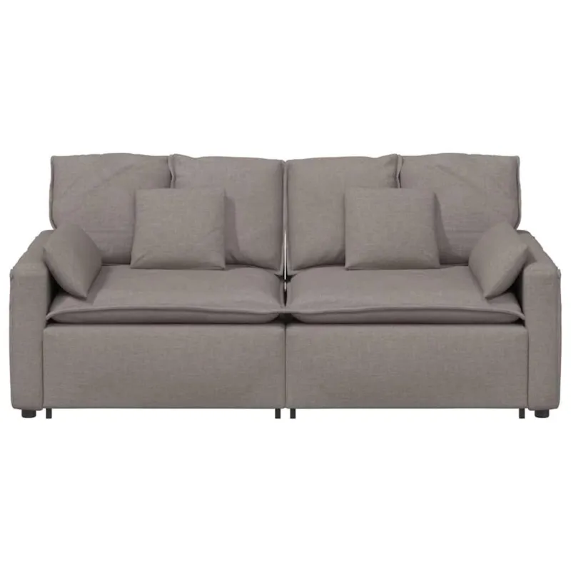 Modulinė sofa su pagalvėlėmis, pilkai ruda
