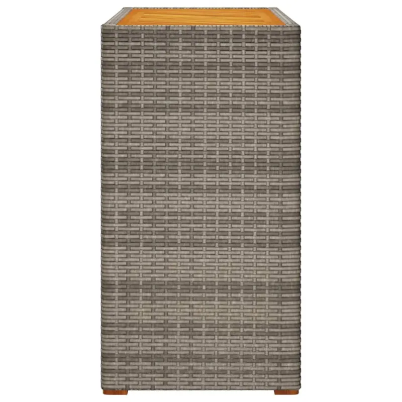 Pöytä puupintaisella, harmaa, 100x40x75cm, polyrattana