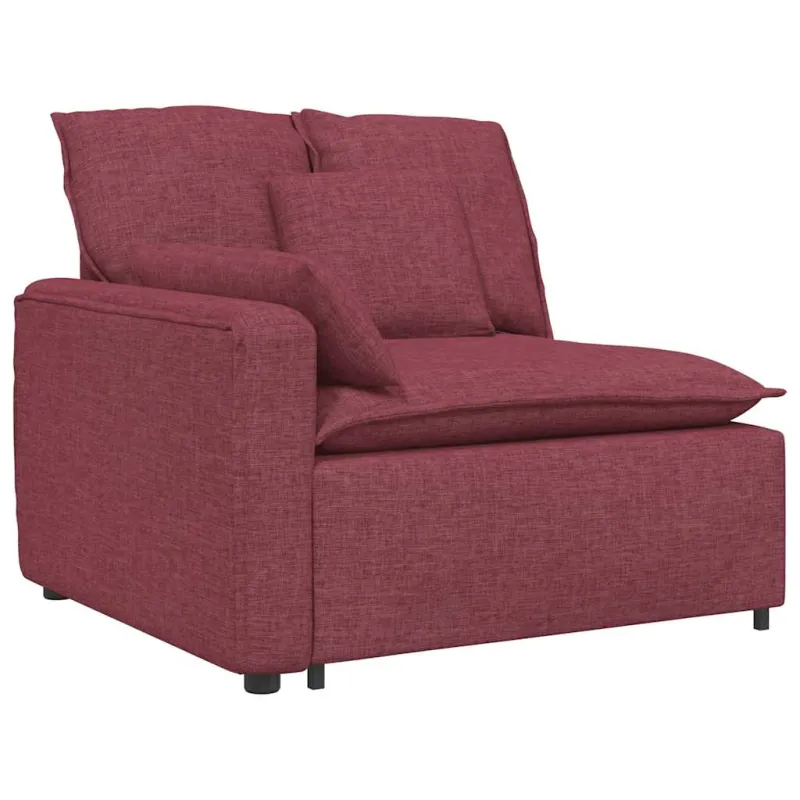 Modulinė sofa su pagalvėlėmis, vyno raudonumo