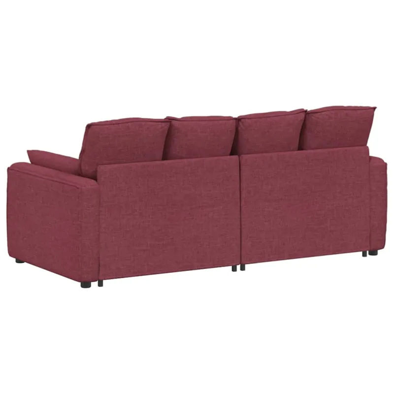 Modulinė sofa su pagalvėlėmis, vyno raudonumo