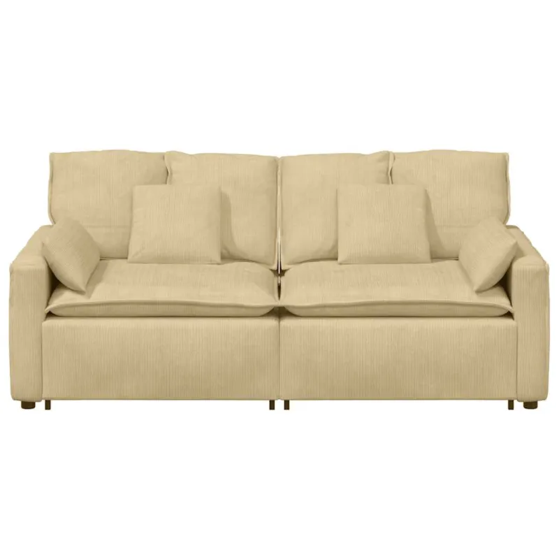 Modulinė sofa su pagalvėlėmis, pilkai žalia