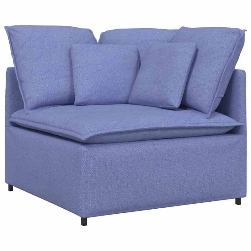 Modulinė sofa su pagalvėlėmis, audinys, džinso mėlyna