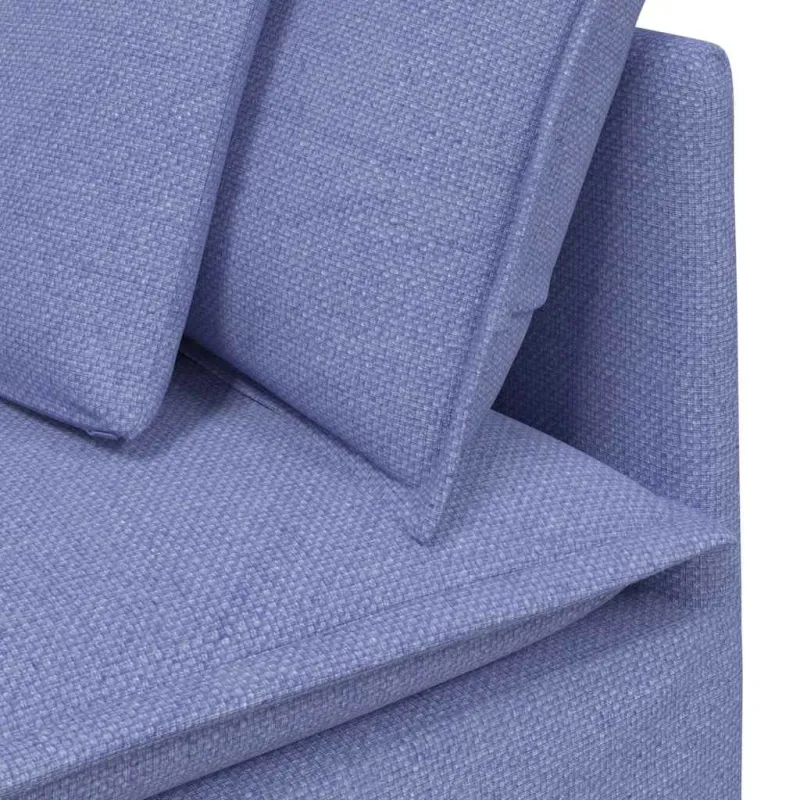 Modulinė sofa su pagalvėlėmis, audinys, džinso mėlyna