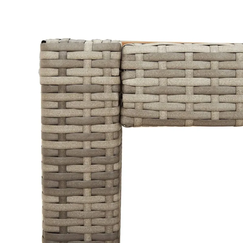Pöytä puupintaisella, harmaa, 100x40x75cm, polyrattana