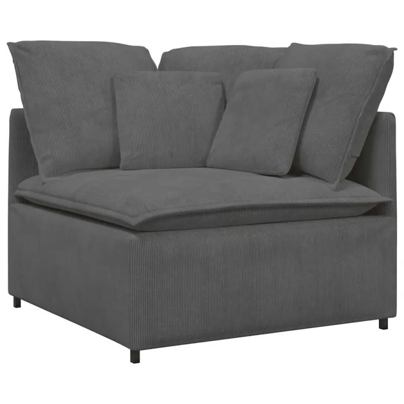 Modulinė sofa su pagalvėlėmis, velvetas, tamsiai pilka