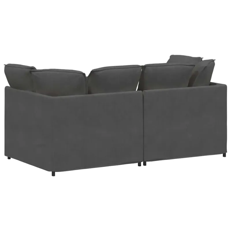 Modulinė sofa su pagalvėlėmis, velvetas, tamsiai pilka
