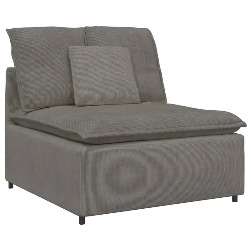Modulinė sofa su pagalvėlėmis, šviesiai pilka, velvetas, audinys